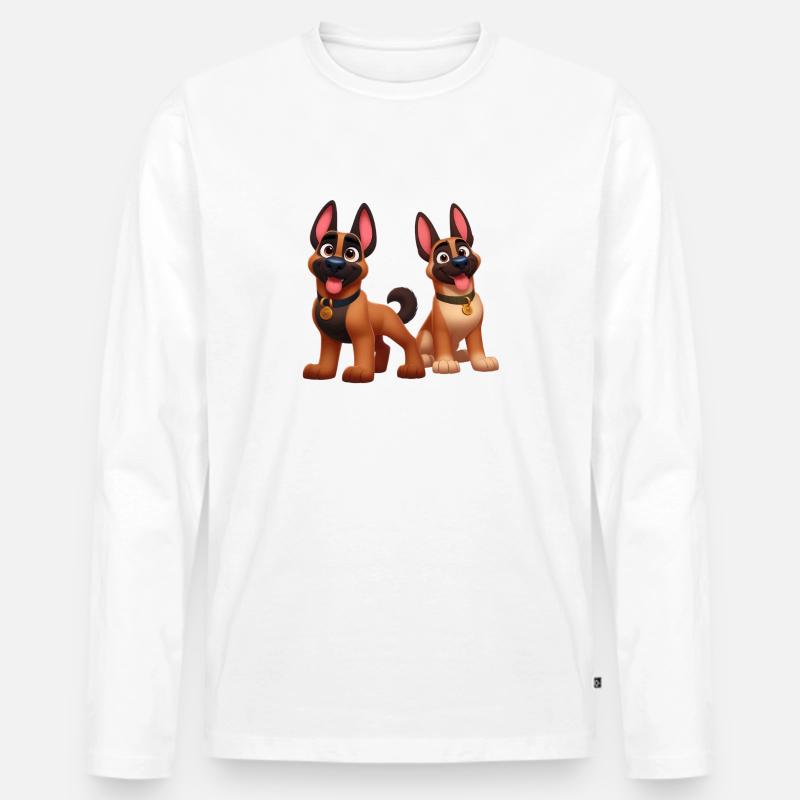 Malinois 15 - Männer Premium Bio Langarmshirt - Weiß