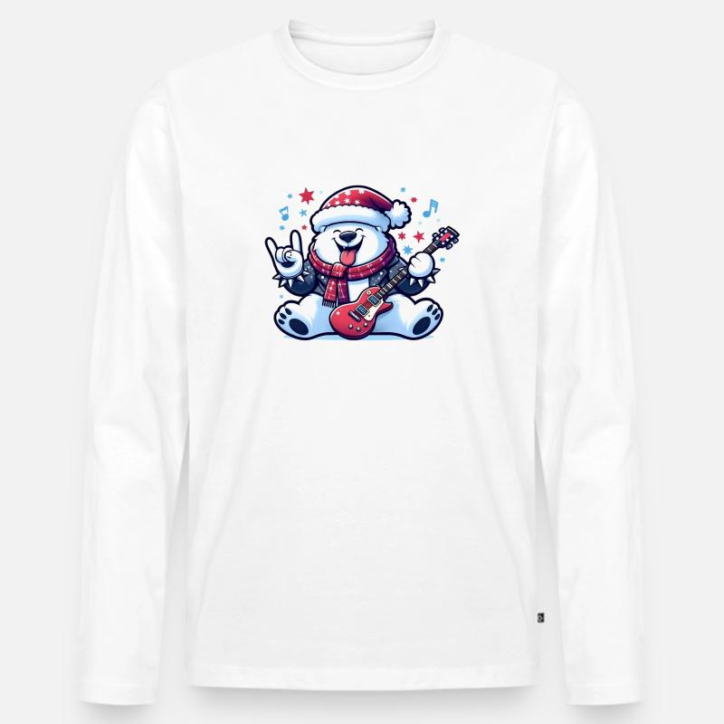 Eisbär 3 - Männer Premium Bio Langarmshirt - Weiß