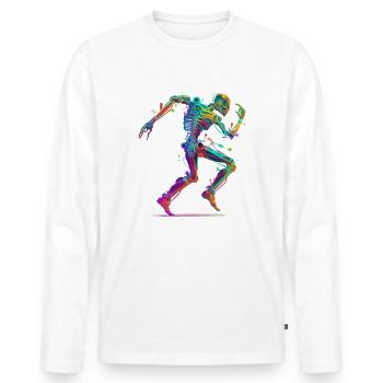 Dancing robot in motion - Men's Premium Organic Long Sleeve Shirt - white - Front - Nico (187cm)