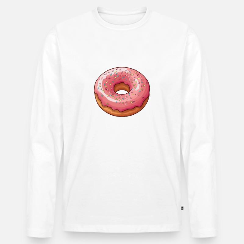 Donut - Männer Premium Bio Langarmshirt - Weiß