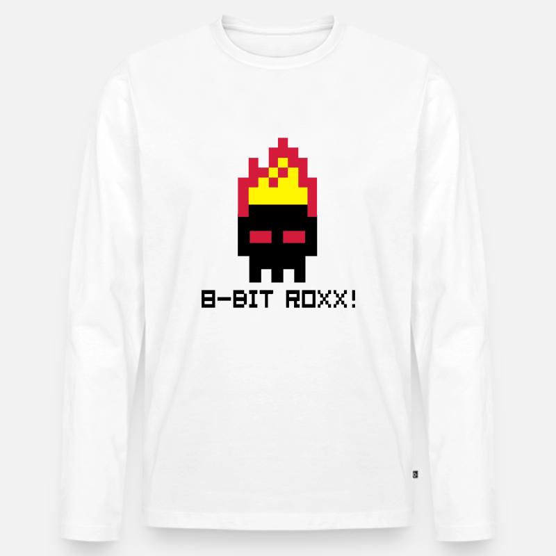 8bit Roxx! - Männer Premium Bio Langarmshirt - Weiß