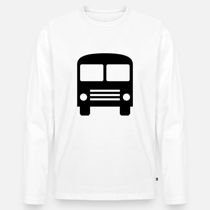 bus - Männer Premium Bio Langarmshirt - Weiß