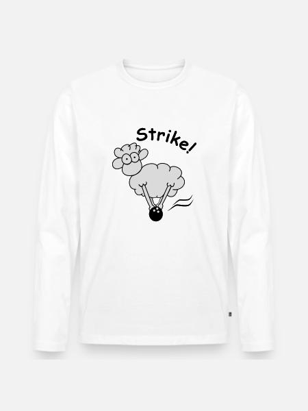 strike_bowl 1 - Männer Premium Bio Langarmshirt - Weiß