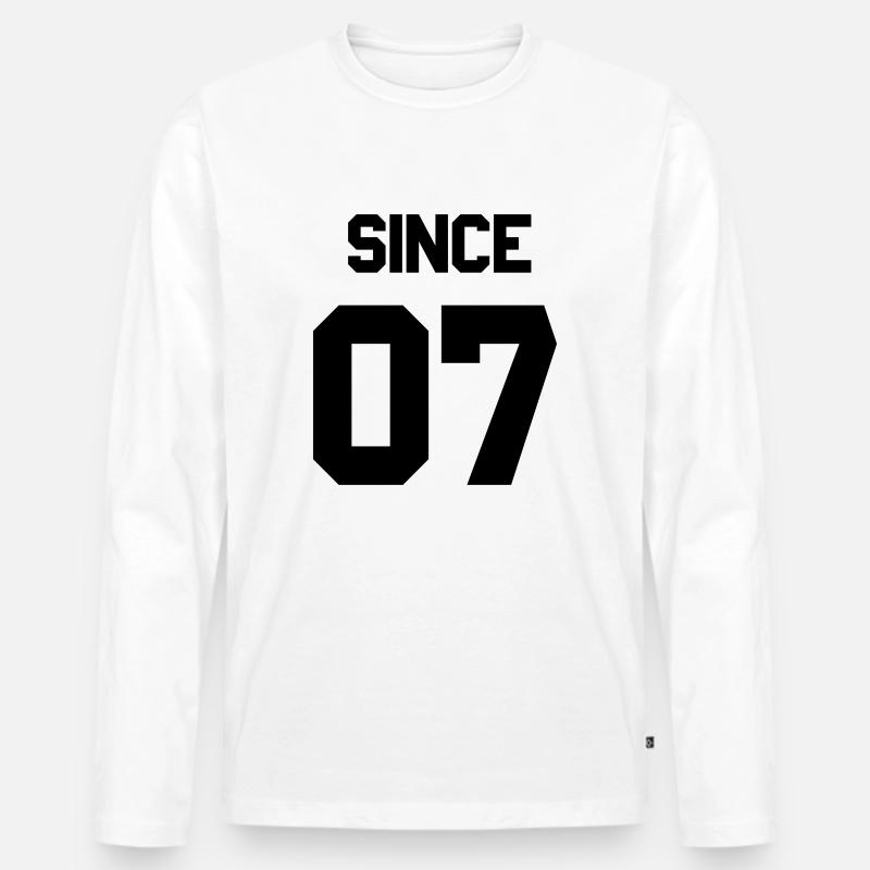 Together since 2007 Paarshirt - Männer Premium Bio Langarmshirt - Weiß