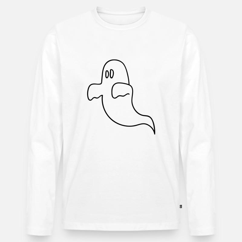 Geist - Männer Premium Bio Langarmshirt - Weiß