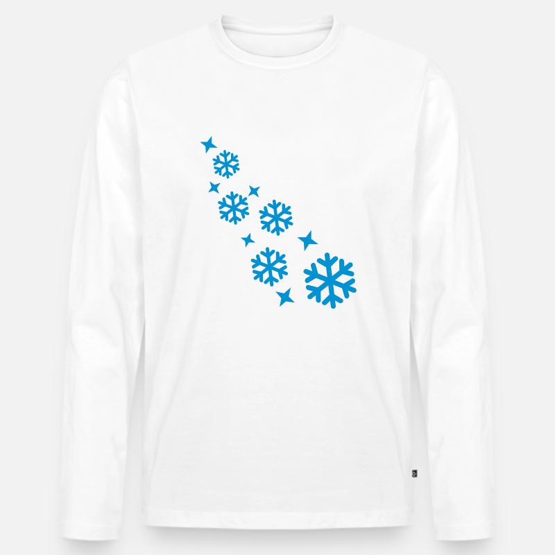 Schnee - Männer Premium Bio Langarmshirt - Weiß