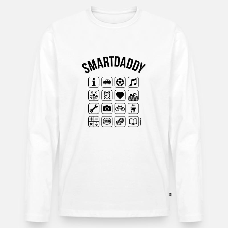 Smartdaddy (Papa / SVG) - Männer Premium Bio Langarmshirt - Weiß