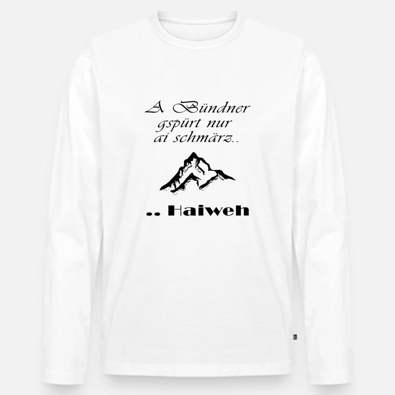 bündner - Männer Premium Bio Langarmshirt - Weiß