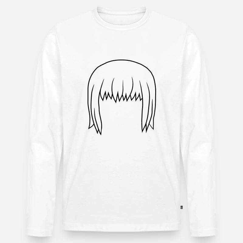 Bobfrisur Bob Haare Kopf - Männer Premium Bio Langarmshirt - Weiß