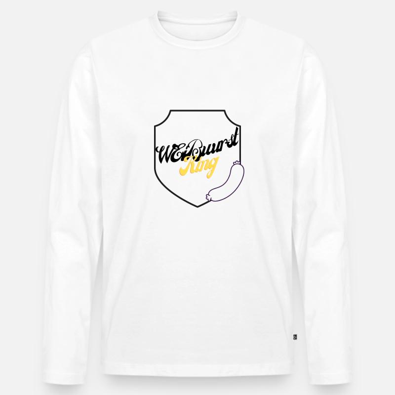 Weißwurst King - Männer Premium Bio Langarmshirt - Weiß