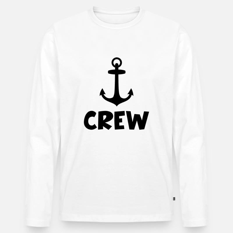 Sailing Crew - Männer Premium Bio Langarmshirt - Weiß