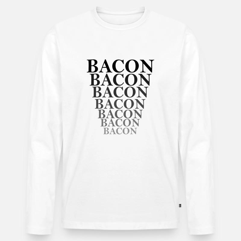 BACON wird kleiner verlauf - Männer Premium Bio Langarmshirt - Weiß