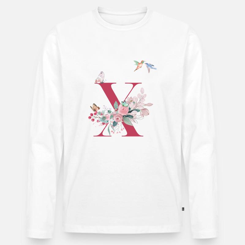 Brief x floral - Geschenkidee - Männer Premium Bio Langarmshirt - Weiß