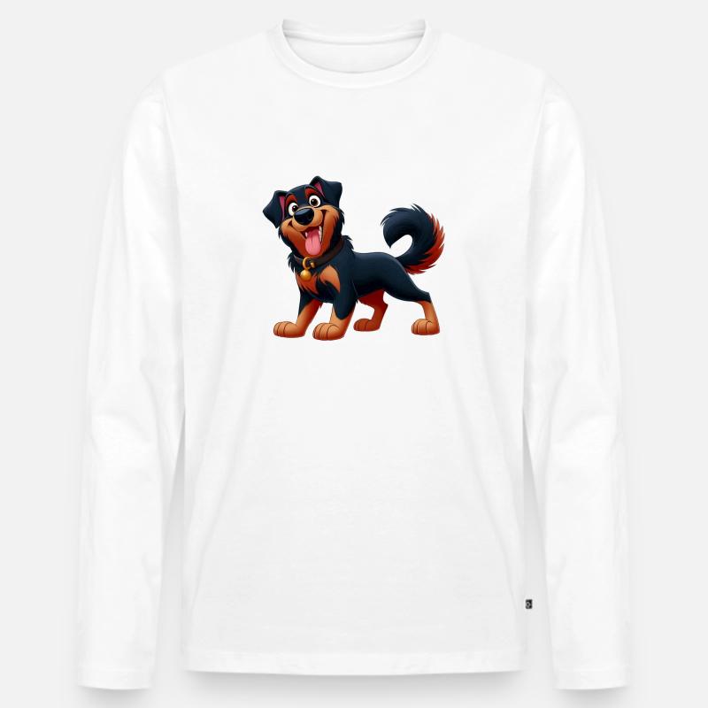Beauceron 6 - Männer Premium Bio Langarmshirt - Weiß