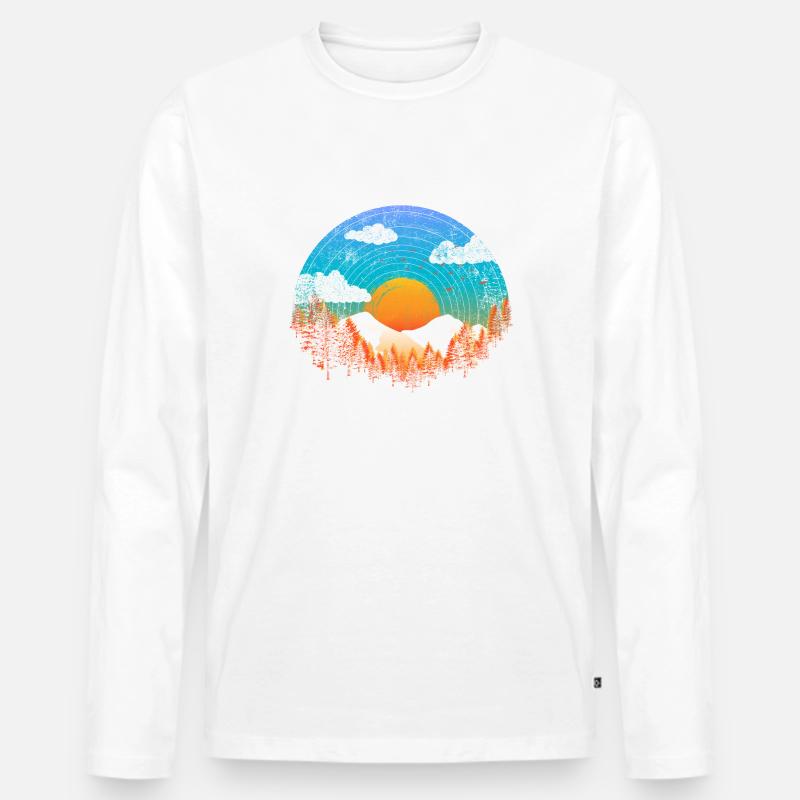 Berg Panorama - Männer Premium Bio Langarmshirt - Weiß