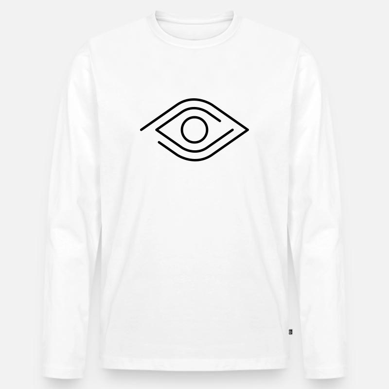 Logo Optiker oder Augenarzt - Männer Premium Bio Langarmshirt - Weiß