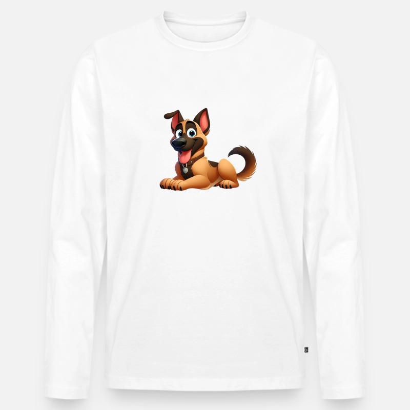 Deutscher Schäferhund - Männer Premium Bio Langarmshirt - Weiß