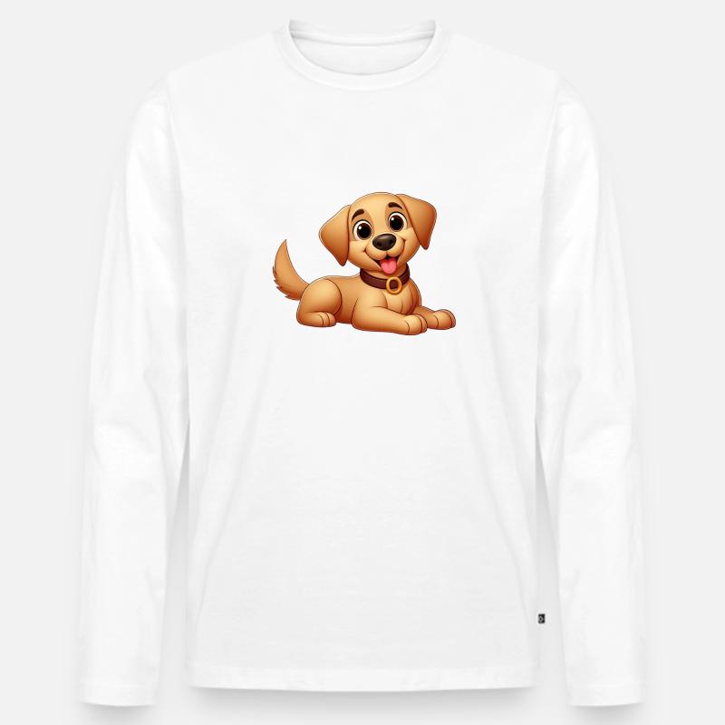 Labrador 10 - Männer Premium Bio Langarmshirt - Weiß