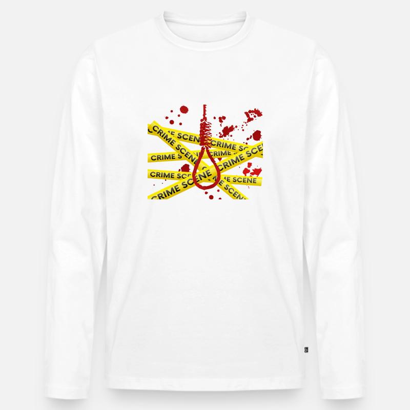 Spurensicherung - Kripo Polizei Kriminaltechnik - Männer Premium Bio Langarmshirt - Weiß