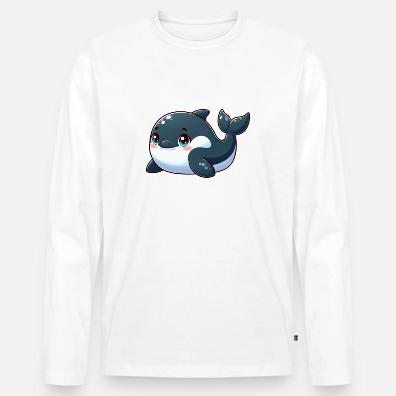 Schwertwal - Männer Premium Bio Langarmshirt - Weiß