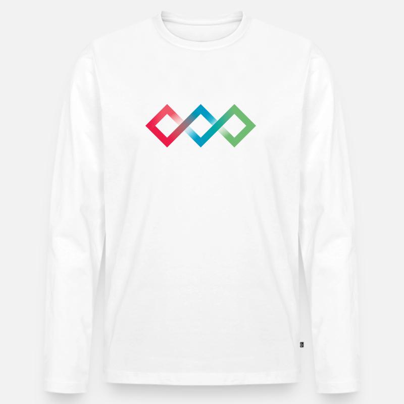 Fluo Diamanten - Männer Premium Bio Langarmshirt - Weiß