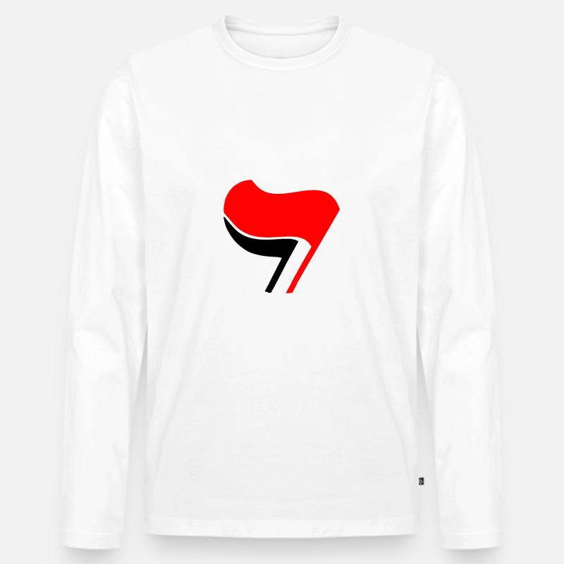 antifa kinderwagen flagge - Männer Premium Bio Langarmshirt - Weiß
