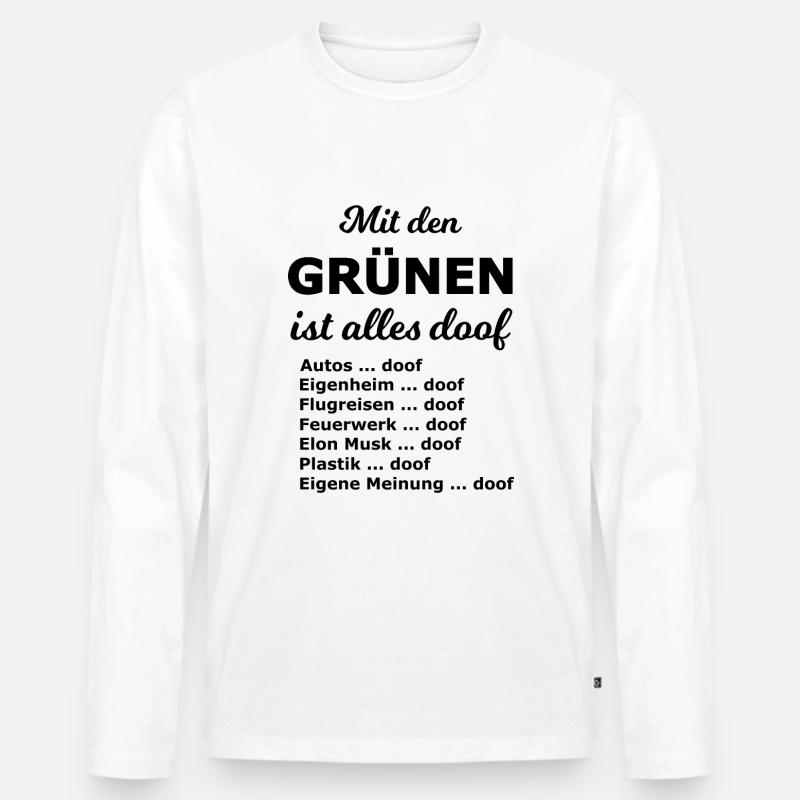 Sprüche zu den Wahlen - Männer Premium Bio Langarmshirt - Weiß
