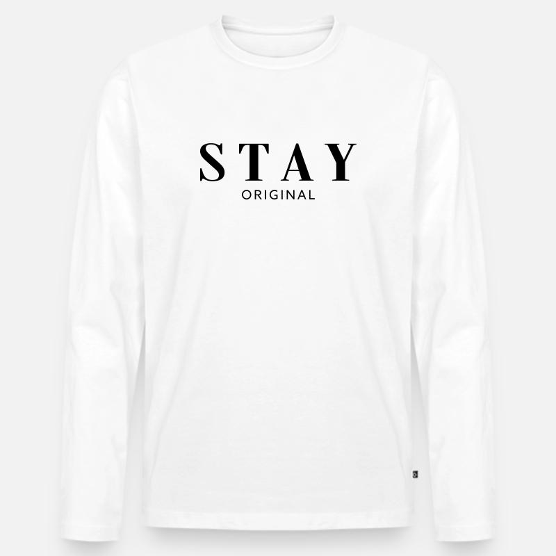 Stay Original - Männer Premium Bio Langarmshirt - Weiß