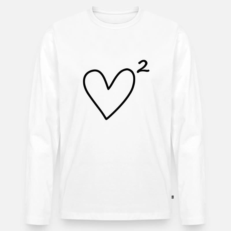 Herz hoch 2 - Männer Premium Bio Langarmshirt - Weiß