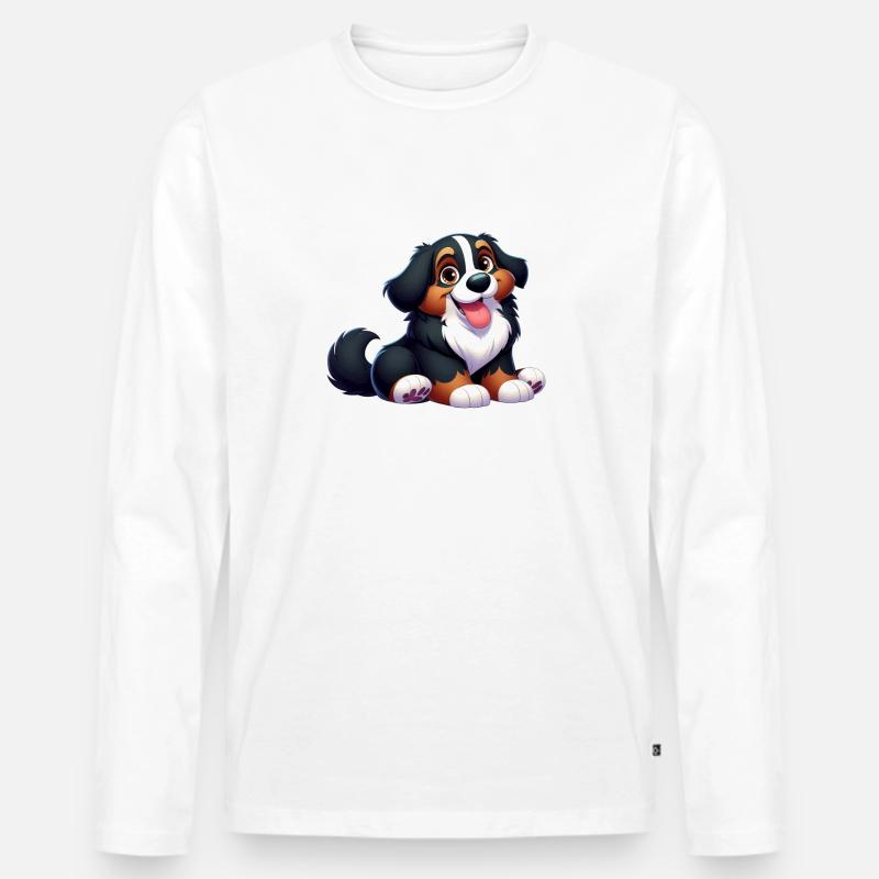 Berner Sennenhund 3 - Männer Premium Bio Langarmshirt - Weiß