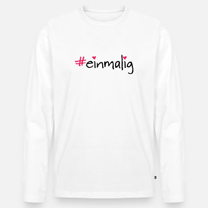 #einmalig - Männer Premium Bio Langarmshirt - Weiß