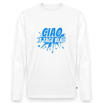 Ciao drei Tage blau - Männer Premium Bio Langarmshirt - Weiß - Vorne - Nico (187cm)
