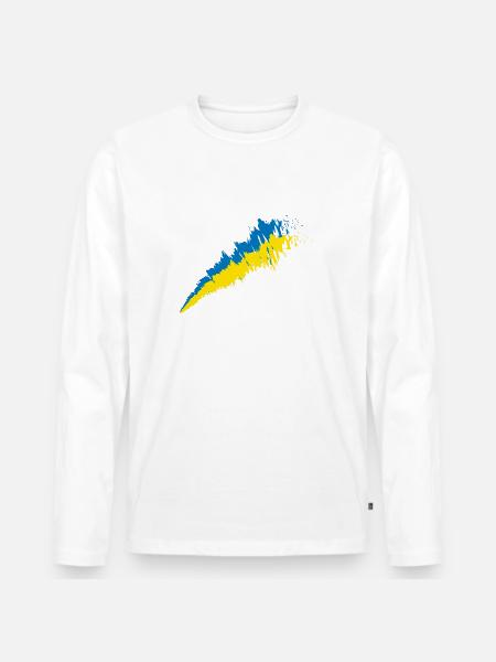 UKRAINE - Männer Premium Bio Langarmshirt - Weiß