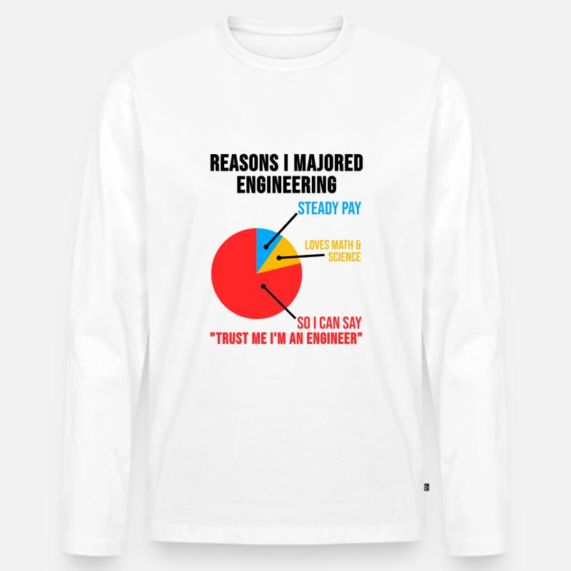 Engineer TShirt technician engineering gift - Men's Premium Organic Long Sleeve Shirt - white