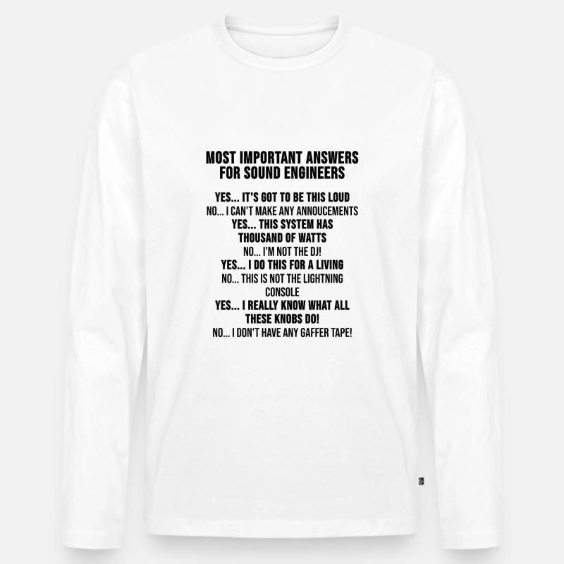 Tontechniker Mischpult Ton Soundsystem Geschenk - Männer Premium Bio Langarmshirt - Weiß