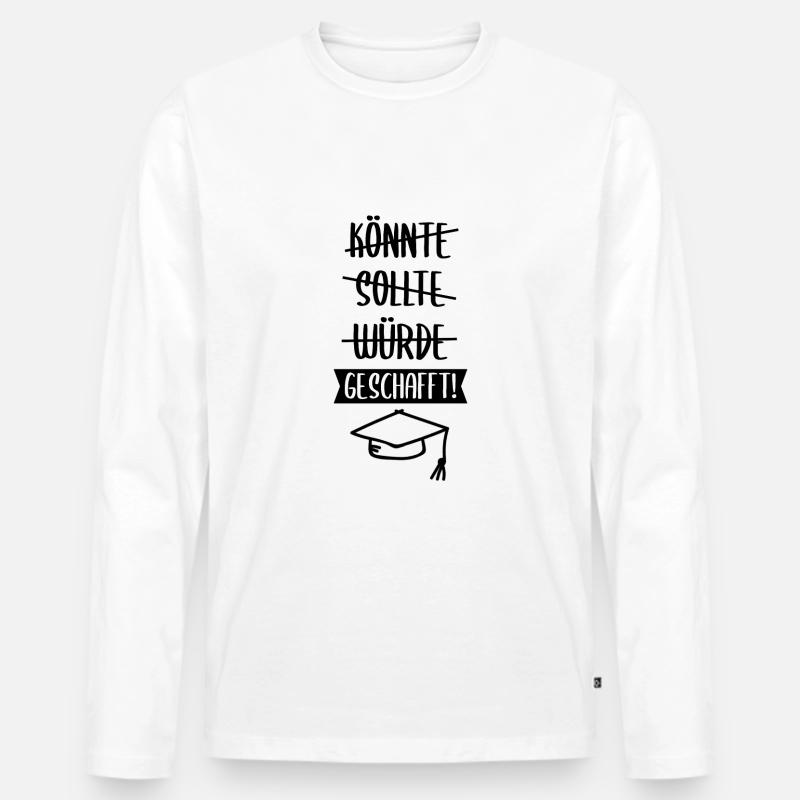 Master Abschluss Masterarbeit Studenten Geschenk - Männer Premium Bio Langarmshirt - Weiß