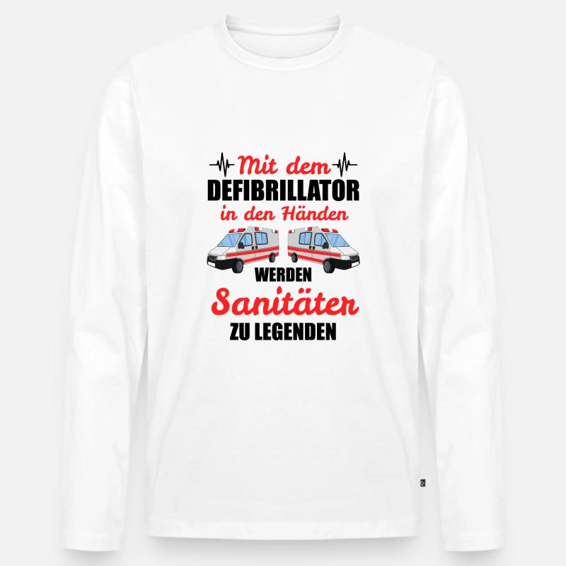 Notfallsanitäter Rettungssanitäter Geschenk - Männer Premium Bio Langarmshirt - Weiß