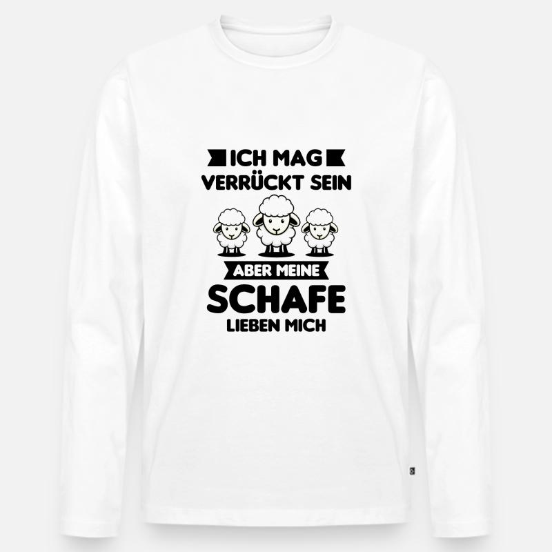 Schäfer Schaf Schafe Hirte Spruch Geschenk - Männer Premium Bio Langarmshirt - Weiß