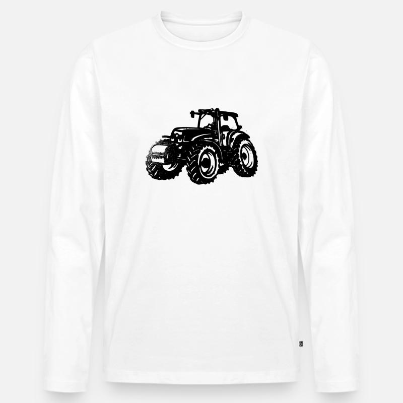 Traktor - Männer Premium Bio Langarmshirt - Weiß