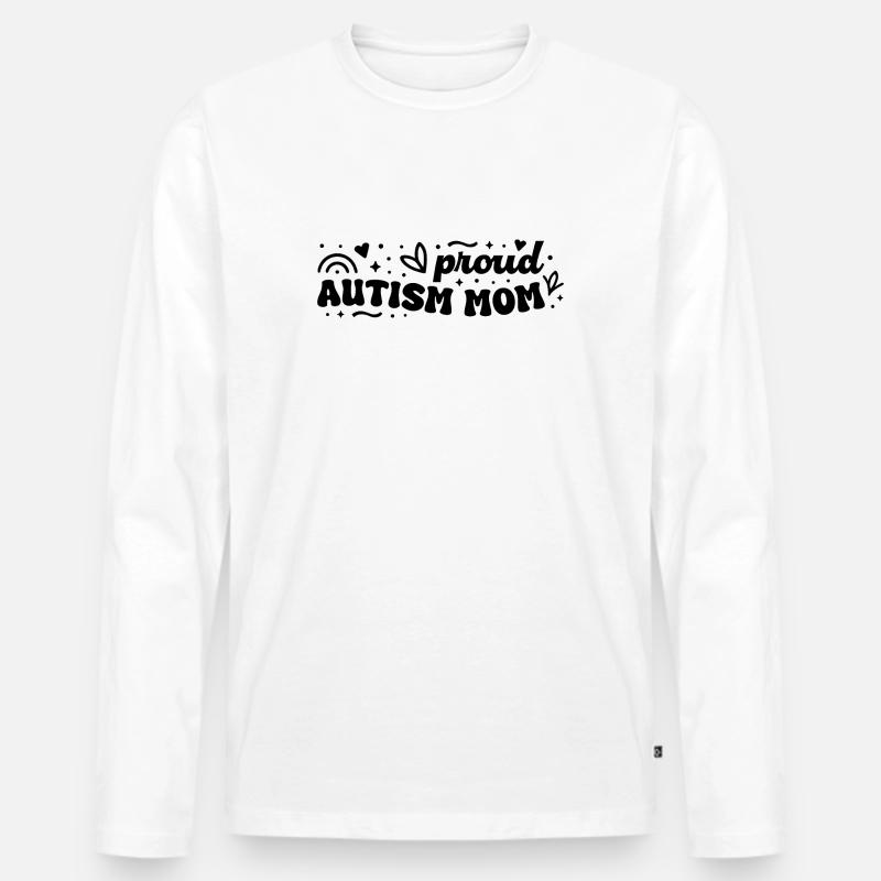 Mutter mit Autismus - Männer Premium Bio Langarmshirt - Weiß