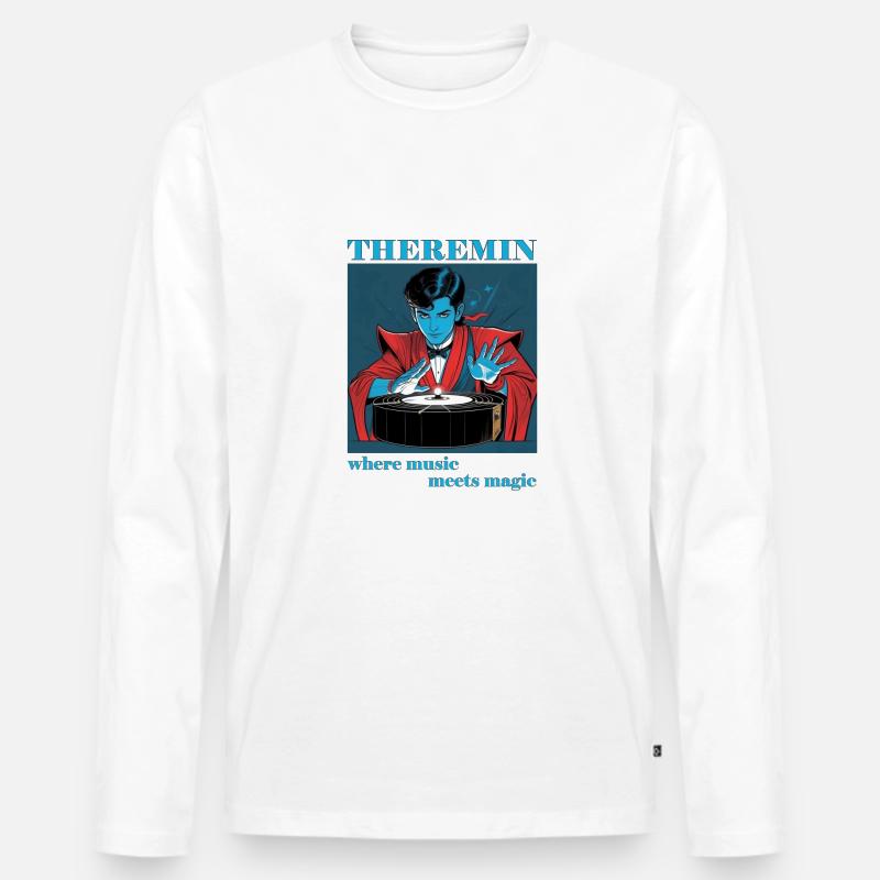 Theremin - Music is Magic - Männer Premium Bio Langarmshirt - Weiß