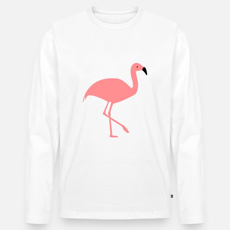Flamingo - Männer Premium Bio Langarmshirt - Weiß