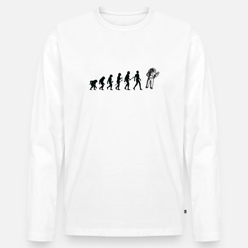 Evolution Spatial - Men's Premium Organic Long Sleeve Shirt - white