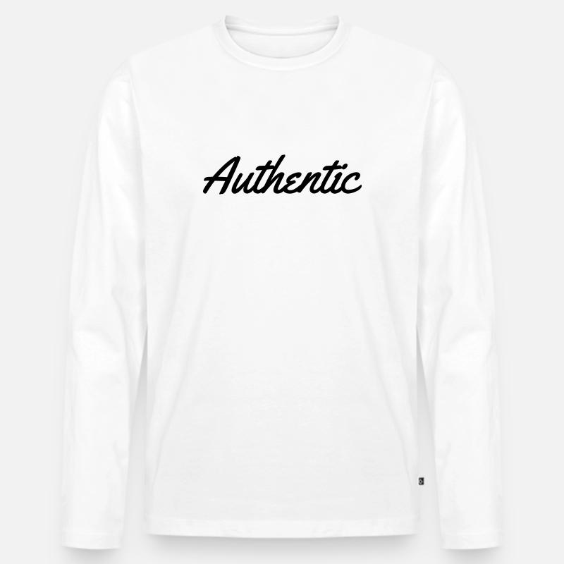 authentic - Männer Premium Bio Langarmshirt - Weiß
