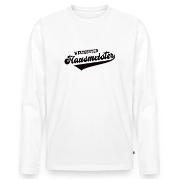 Weltbester Hausmeister Bester Facility Manager - Männer Premium Bio Langarmshirt - Weiß - Vorne - Nico (187cm)
