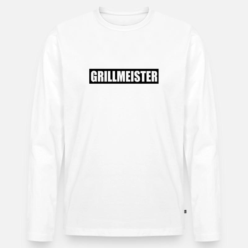 BBQ - Männer Premium Bio Langarmshirt - Weiß