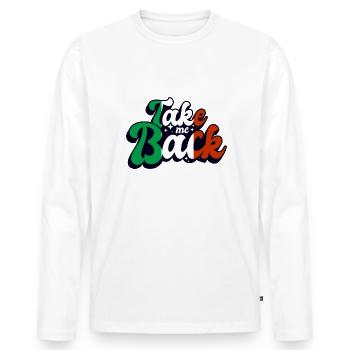 Italien Fahne Heimweh Italienische Fahne Used Look - Männer Premium Bio Langarmshirt - Weiß - Vorne - Nico (187cm)