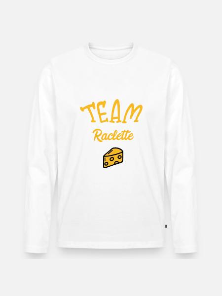 Team Raclette - Männer Premium Bio Langarmshirt - Weiß