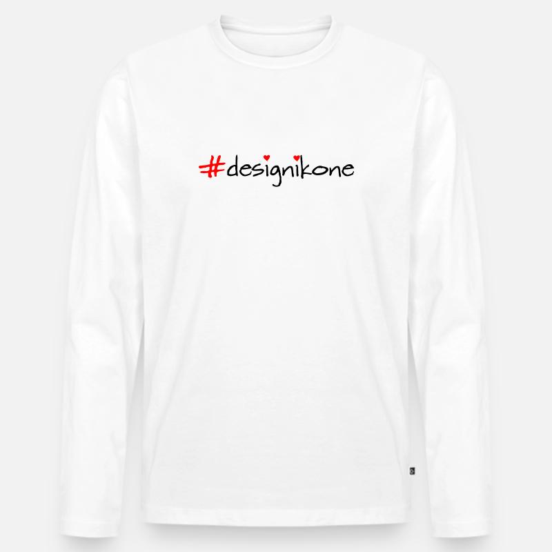 designikone - Männer Premium Bio Langarmshirt - Weiß