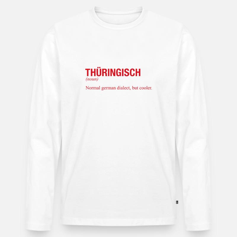 THÜRINGISCH Thüringen - Männer Premium Bio Langarmshirt - Weiß